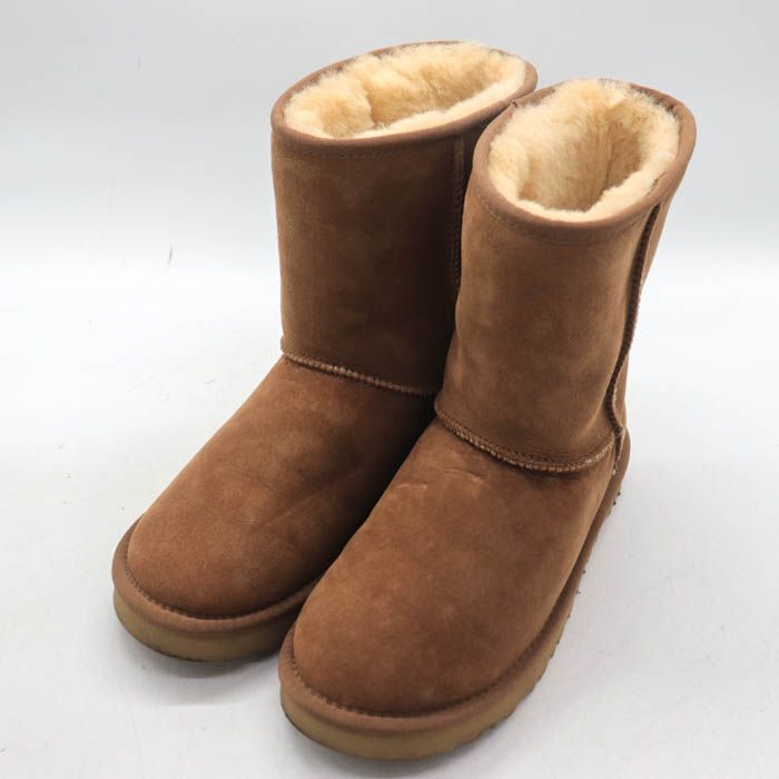 アグ ブーツ スウェード ボア クラシック ショート2 靴 レディース 24サイズ ブラウン UGG 【中古】