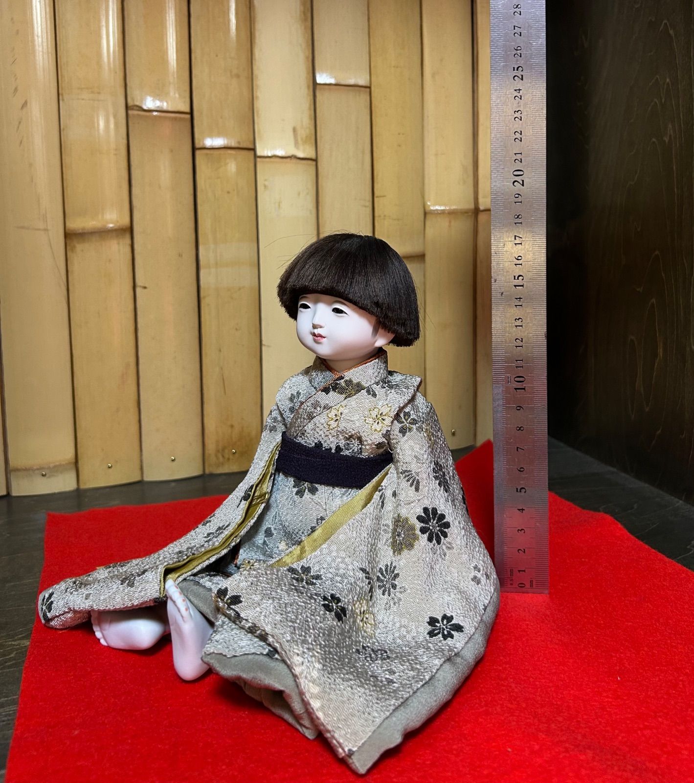 久楽朋 市松人形 男の子 約25cm 色褪せあり アウトレット MK-10-3 195