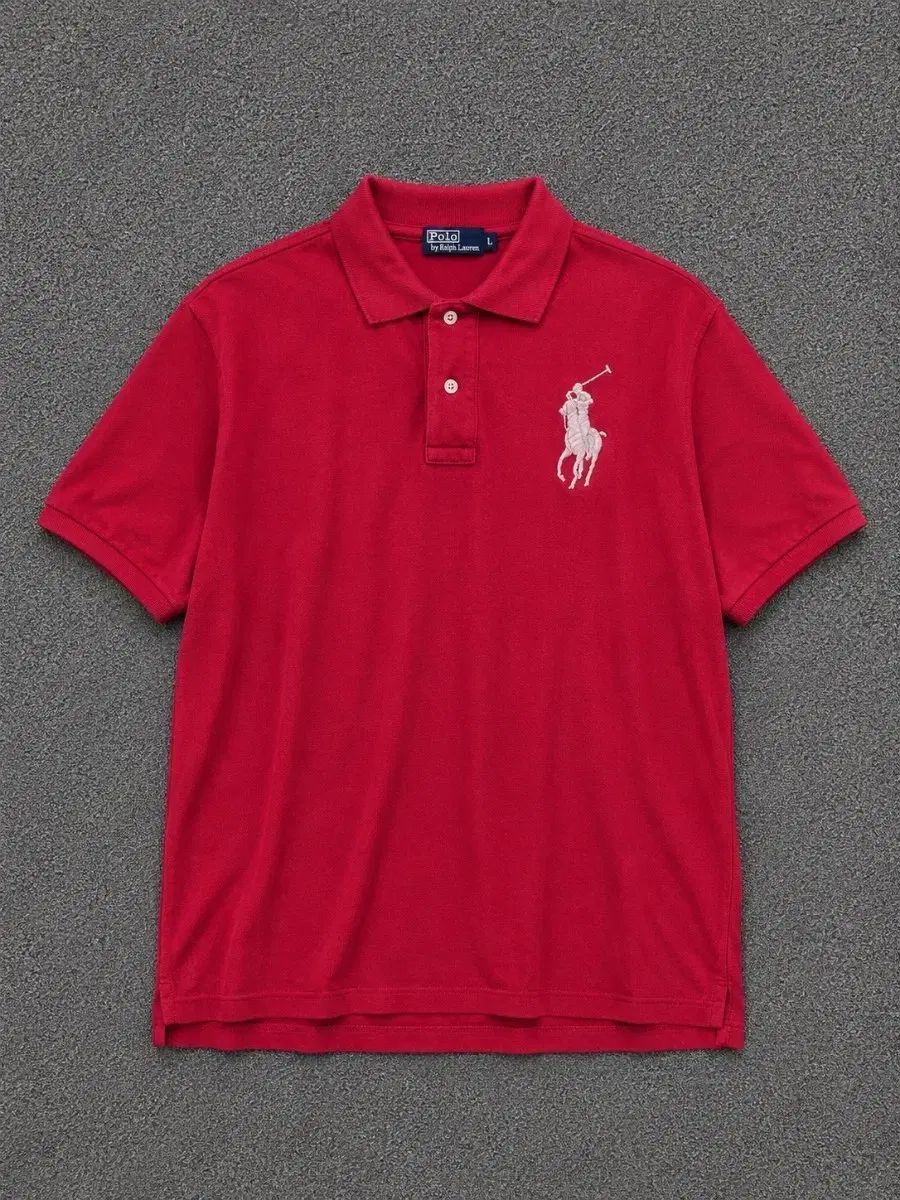 ポロラルフローレン ビックポニー 半袖 カラーTシャツ レッド L