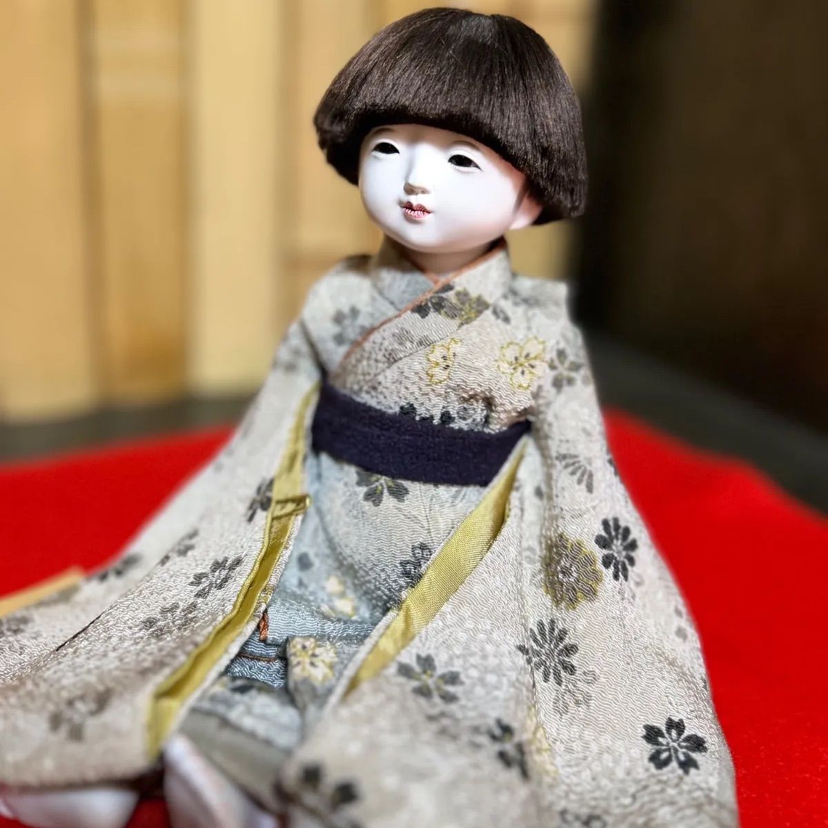 久楽朋 市松人形 男の子 約25cm 色褪せあり アウトレット MK-10-3 195