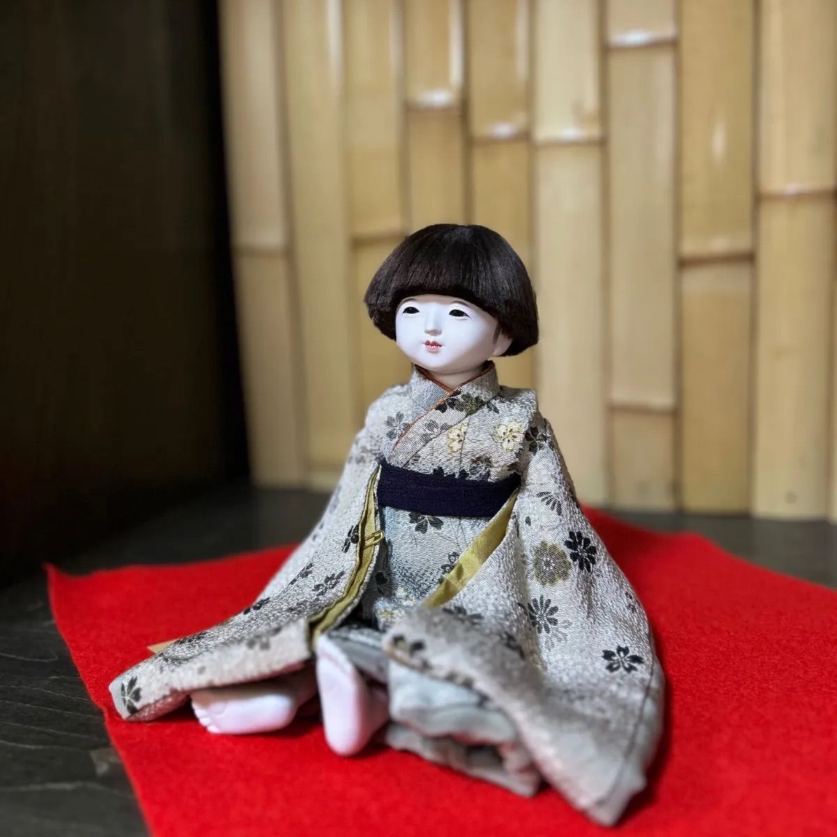 久楽朋 市松人形 男の子 約25cm 色褪せあり アウトレット MK-10-3 195