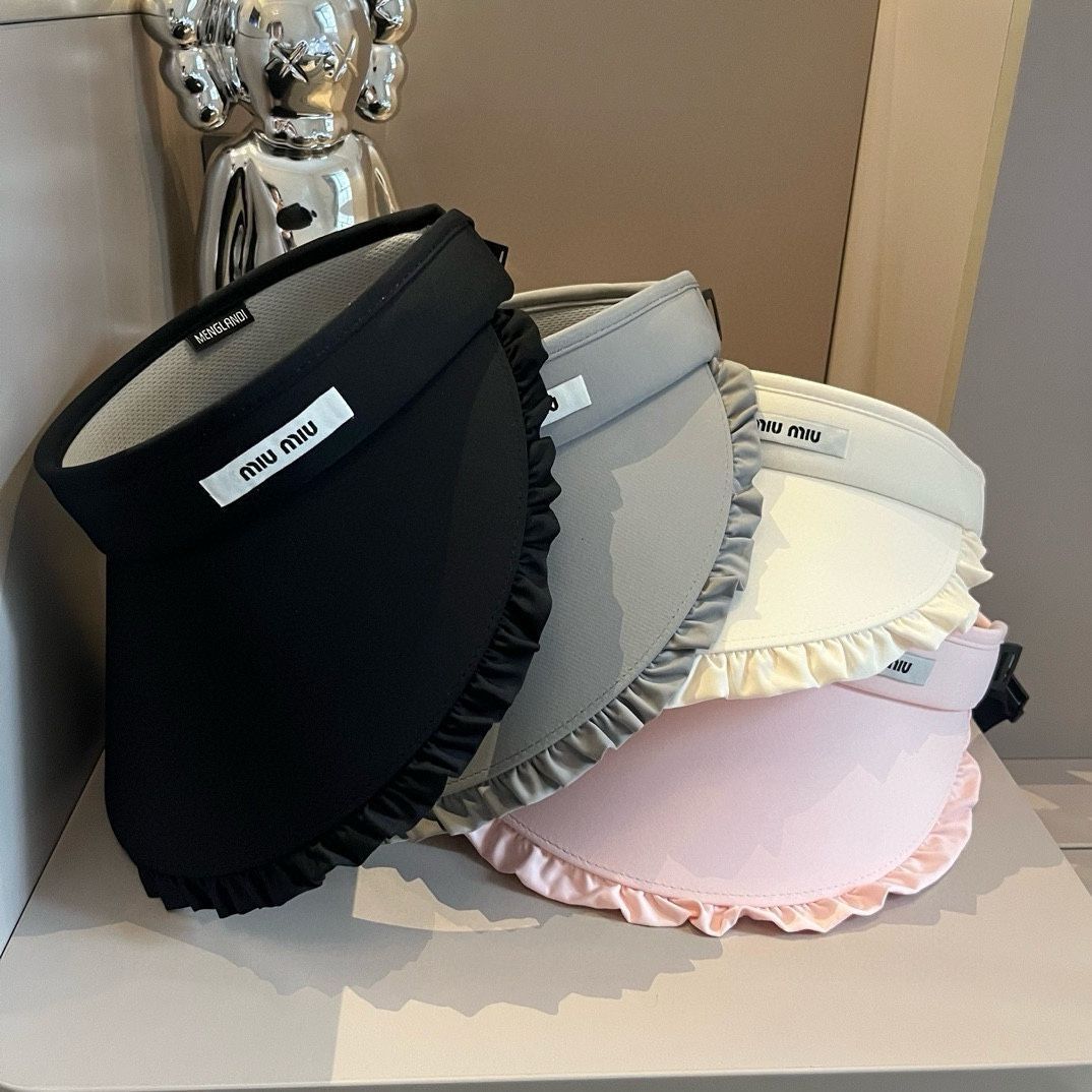 ミュミュ ヘアバンド サンハット、ノンクローズドハット、ユニバーサルなデザインで日焼け防止に最適 -WTO輸入1