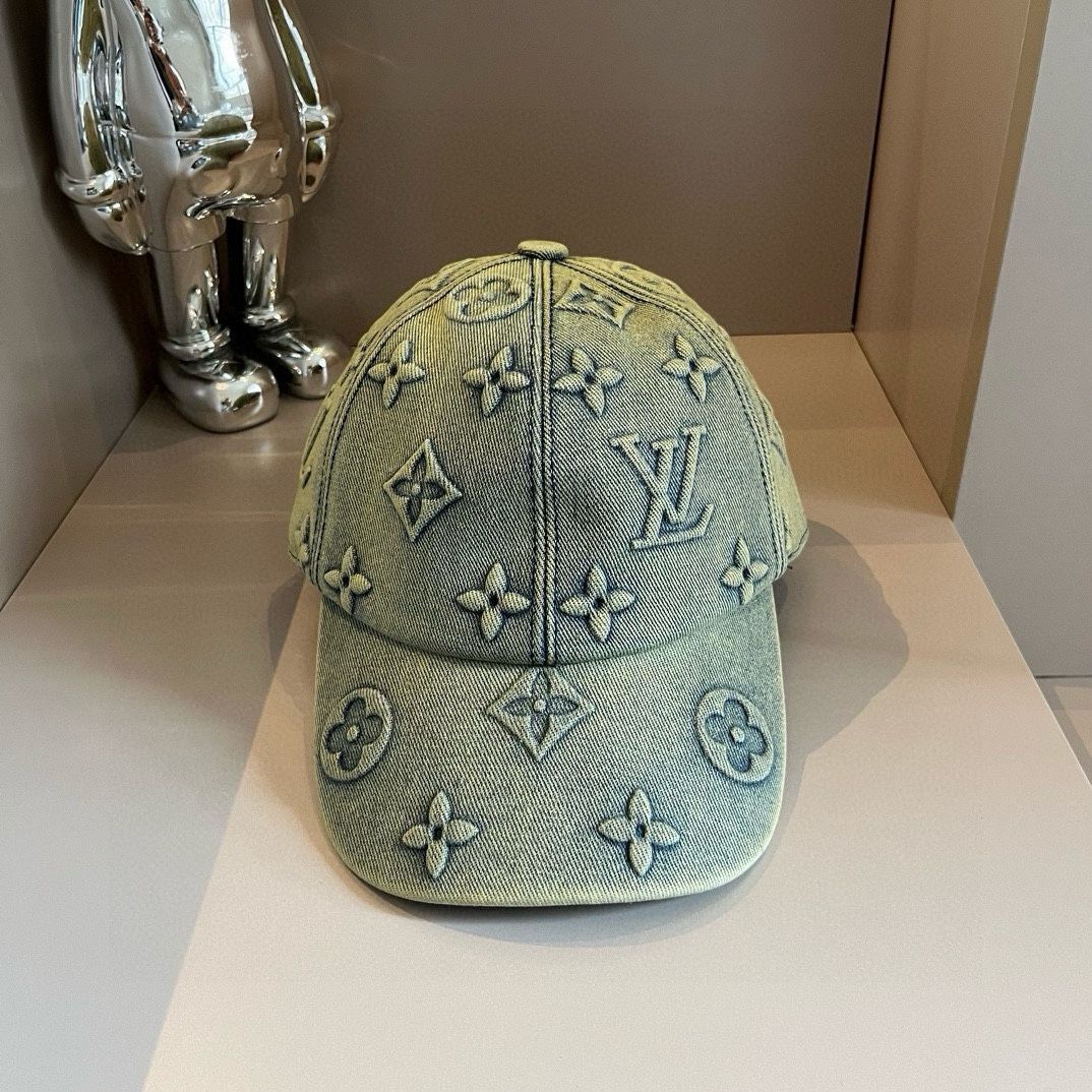 LV(ルイ・ヴィトン) クラシックなデニム プレス ベースボールキャップ ハイエンドカスタム 一般市場バージョンではない -WTO輸入1 LV(ルイ・ヴィトン) クラシックなデニム プレス ベースボールキャップ ハイエンドカスタム 一般市場バージョンではない -WTO輸入1