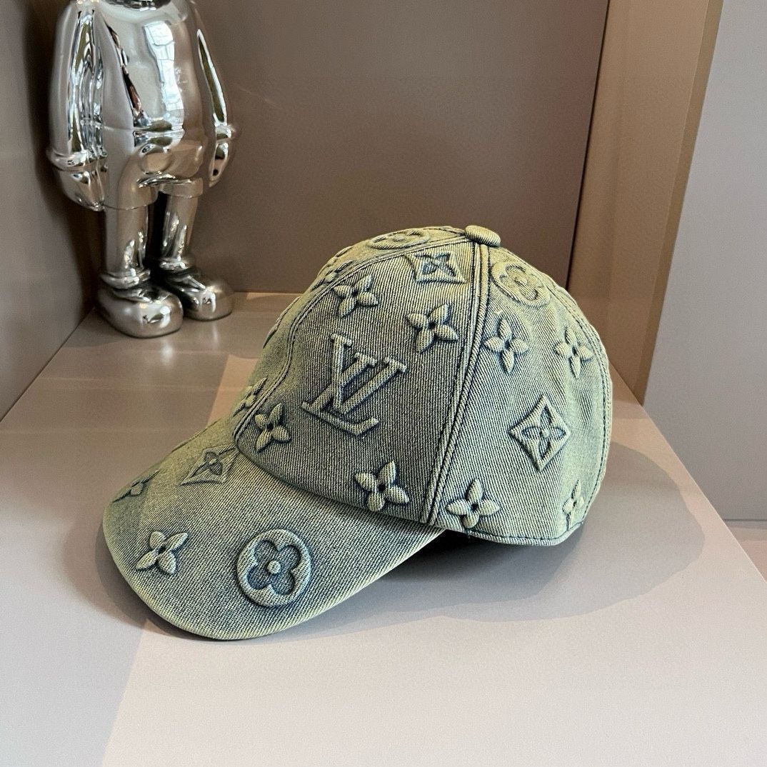 LV(ルイ・ヴィトン) クラシックなデニム プレス ベースボールキャップ ハイエンドカスタム 一般市場バージョンではない -WTO輸入1 LV(ルイ・ヴィトン) クラシックなデニム プレス ベースボールキャップ ハイエンドカスタム 一般市場バージョンではない -WTO輸入1