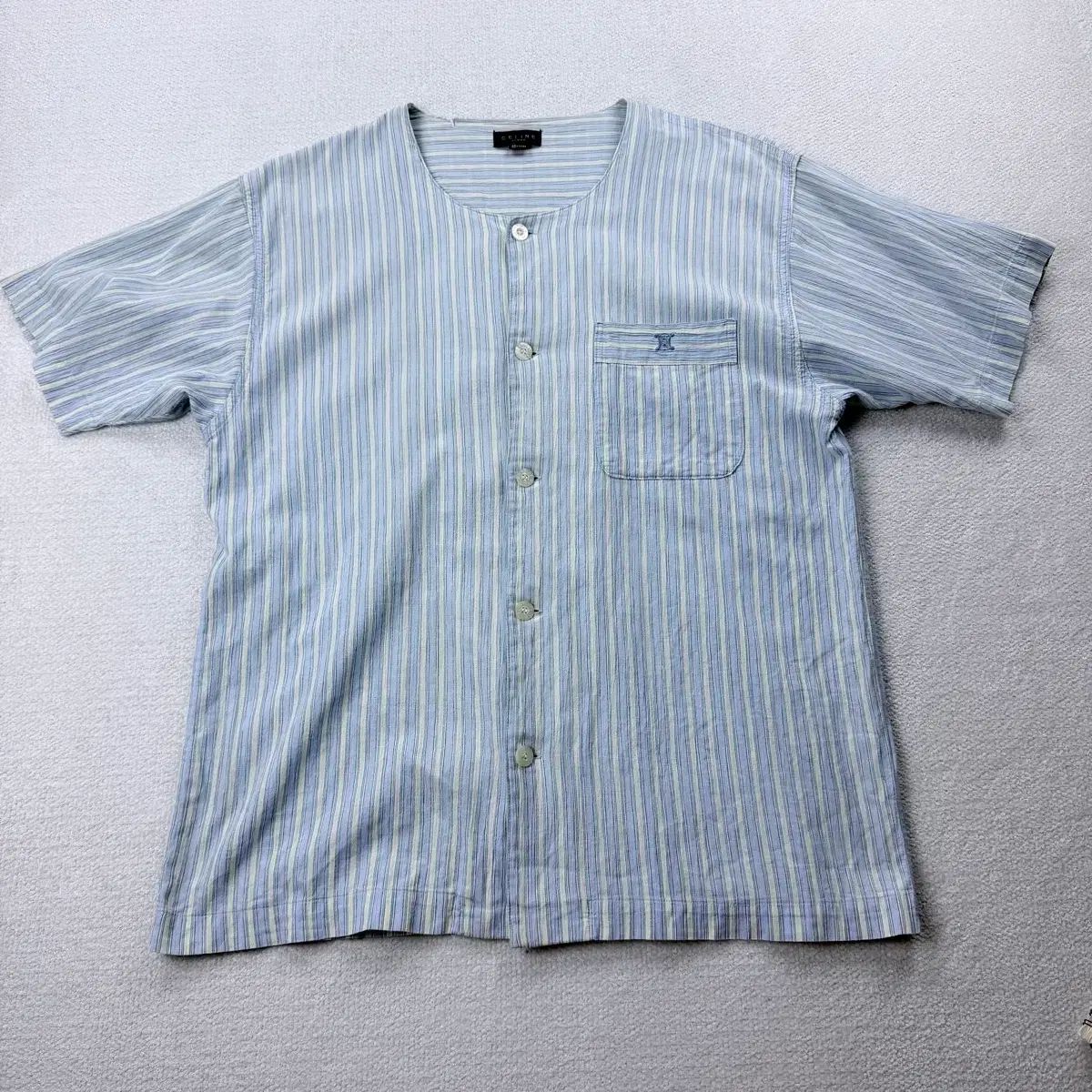 90S Celine セリーヌ オム シャツ ブルー ストライプ 19,776円