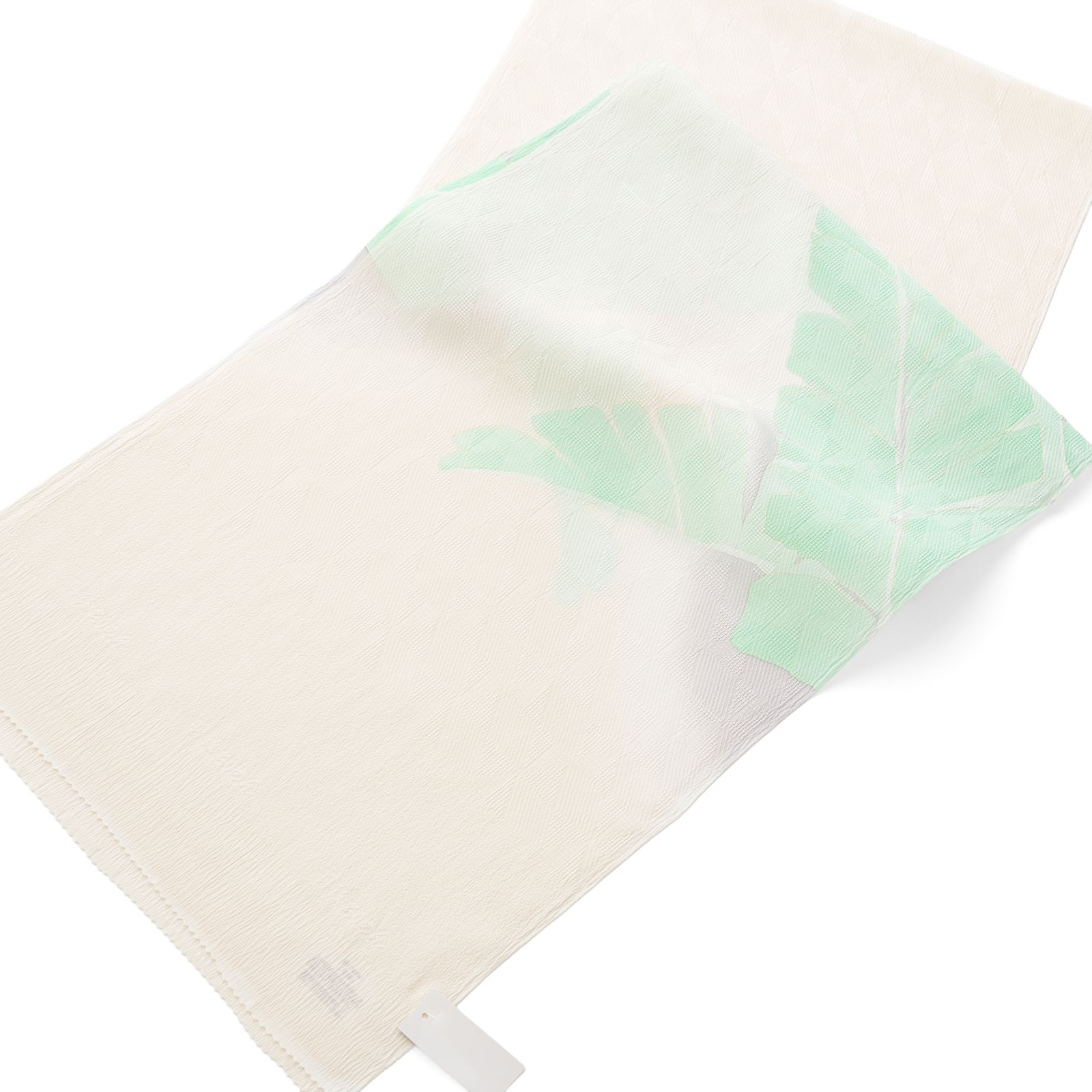 新品　夏・単衣向き　帯揚げ　芭蕉　砂色×若緑