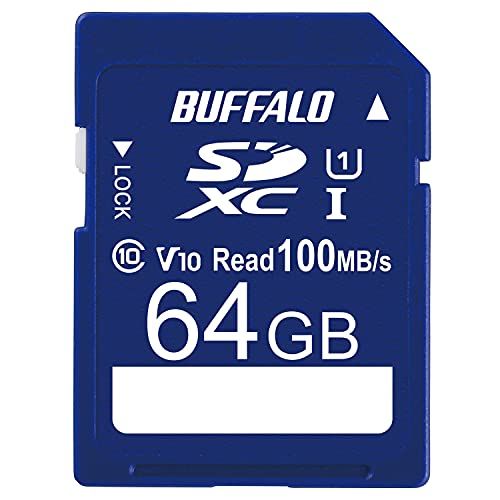 バッファロー SDカード 64GB 100MB/s UHS-1 スピードクラス1 VideoSpeedClass10 IPX7 Full HD データ復旧サービス対応 RSDC-064U11HA/Nt 263a1ff7