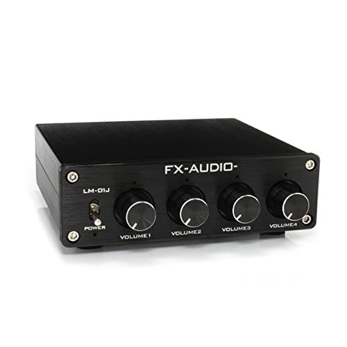 FX-AUDIO- LM-01J [ブラック] 4chステレオミキサー ＆ プリアンプ RCA4系統入力を1出力に合成ma f7f451c7