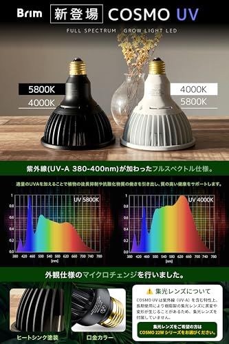 【グリーンアドバイザー推薦】BRIM(ブリム) COSMO UV 20W 植物育成ライト LED フルスペクトル 高PPFD 高力率 高演色性 植物用LEDライト 省エネ設計 長寿命 E26口金 反射板付き 集光レンズなし (COSMO UV ac7539e0 【グリーンアドバイザー推薦】BRIM(ブリム) COSMO UV 20W 植物育成ライト LED フルスペクトル 高PPFD 高力率 高演色性 植物用LEDライト 省エネ設計 長寿命 E26口金 反射板付き 集光レンズなし (COSMO UV ac7539e0