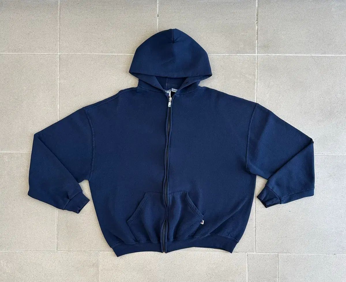90s ヴィンテージ ラッセル フードジップアップ ネイビー XL