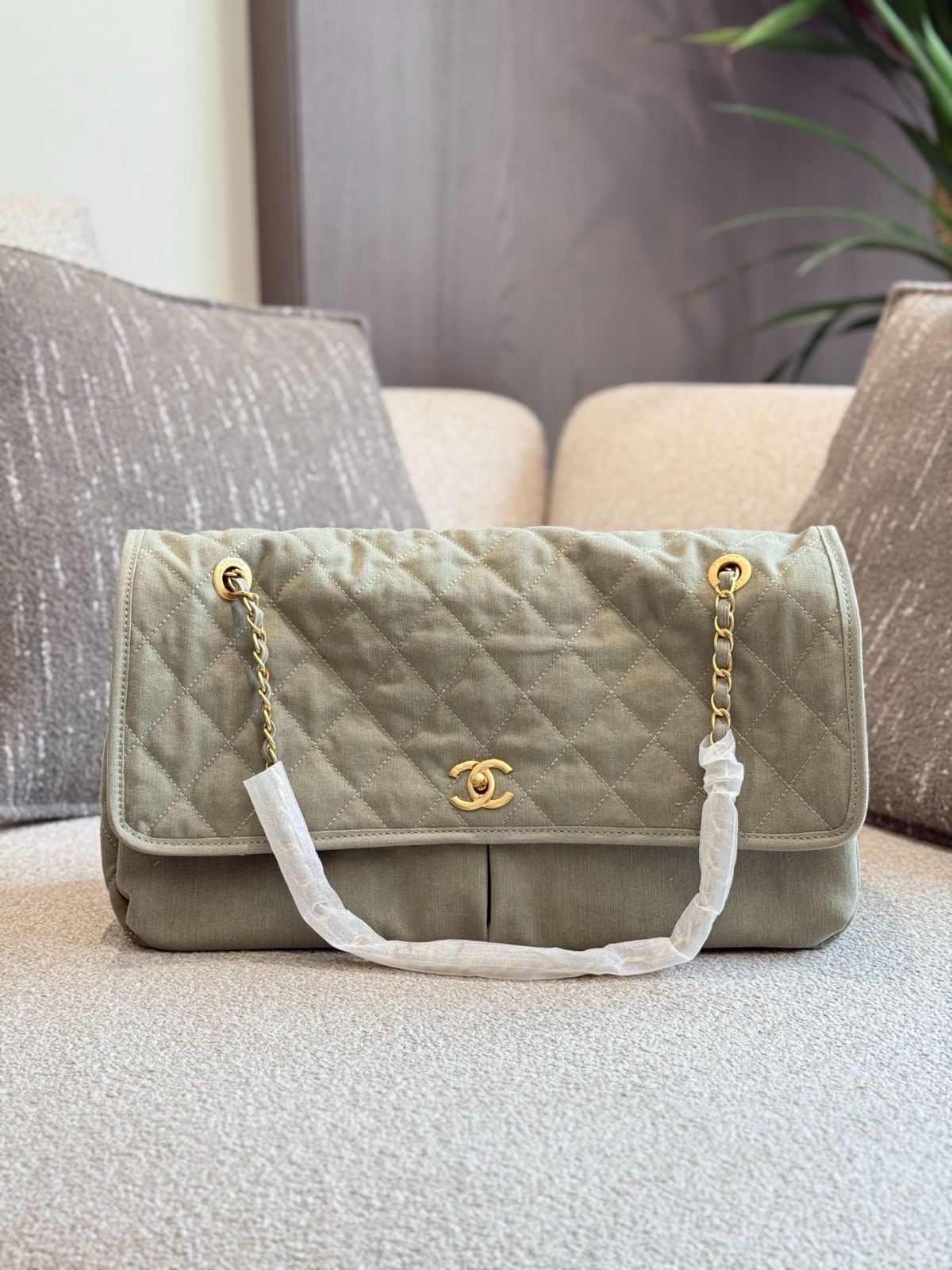 【今日特価】Chanel ヴィンテージ エアポートバッグ ラージ 45cm デニムキャンバス-WTO輸入2