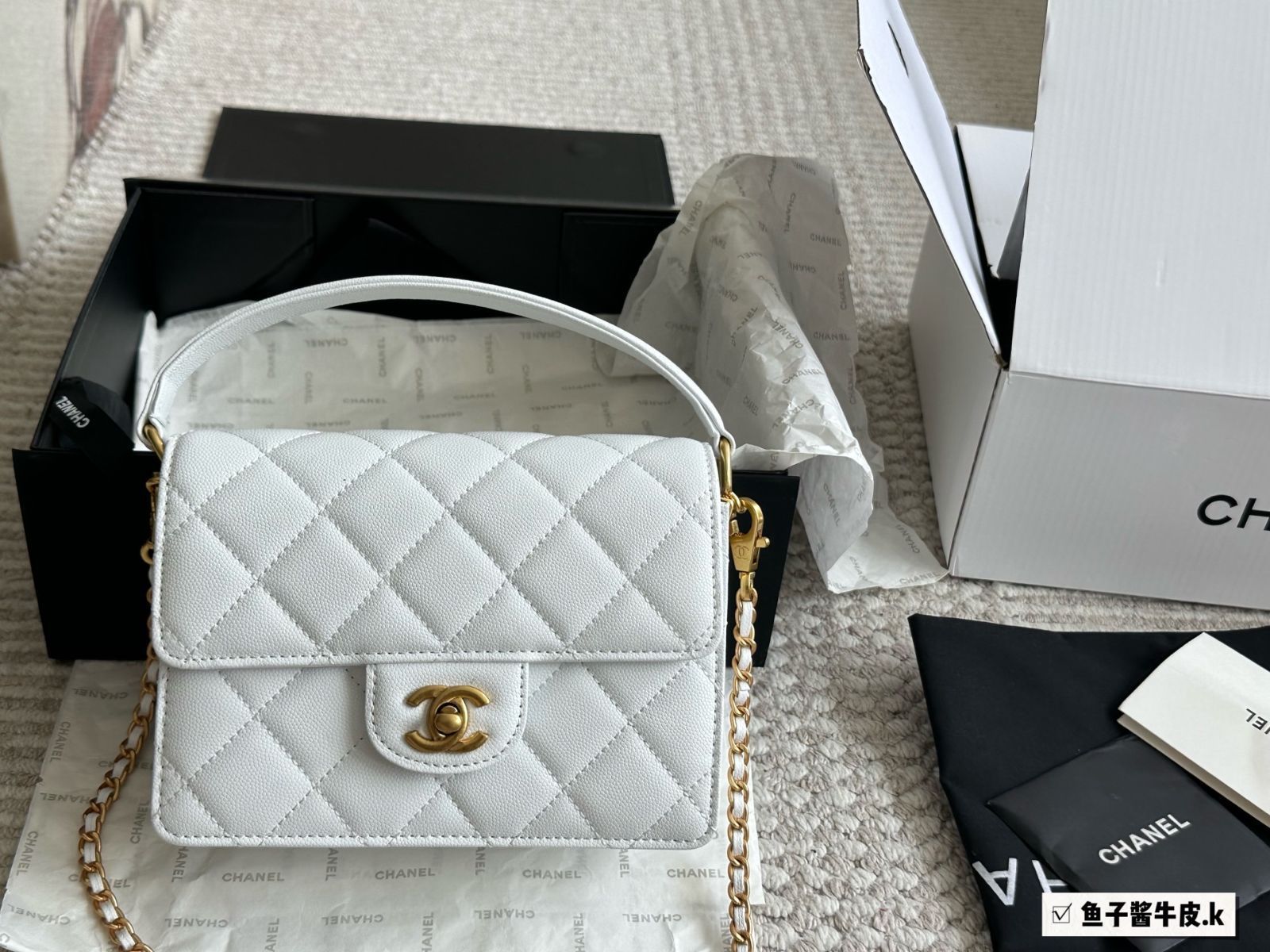 【今日特価】Chanel 24K シャネル 24K ハンドル フラップバッグ キャビアレザー ミニ（14×19×4.5cm）-WTO輸入1