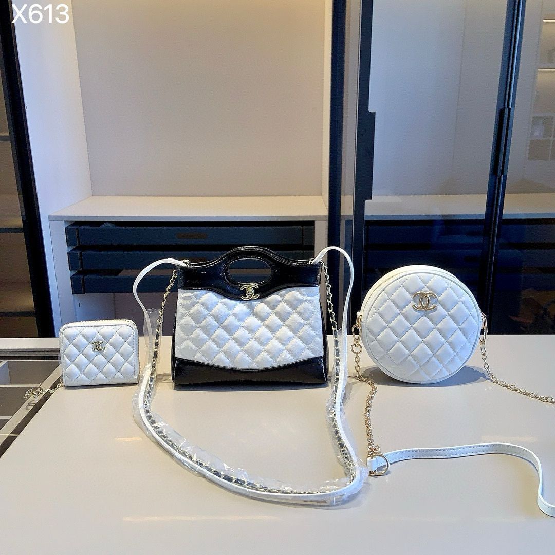【今日特価】Chanel X613 3点セット, 31バッグ＆ラウンドバッグ＆ウォレット, ホワイト, 超お得なセット！ [本日特価|新品未使用品]