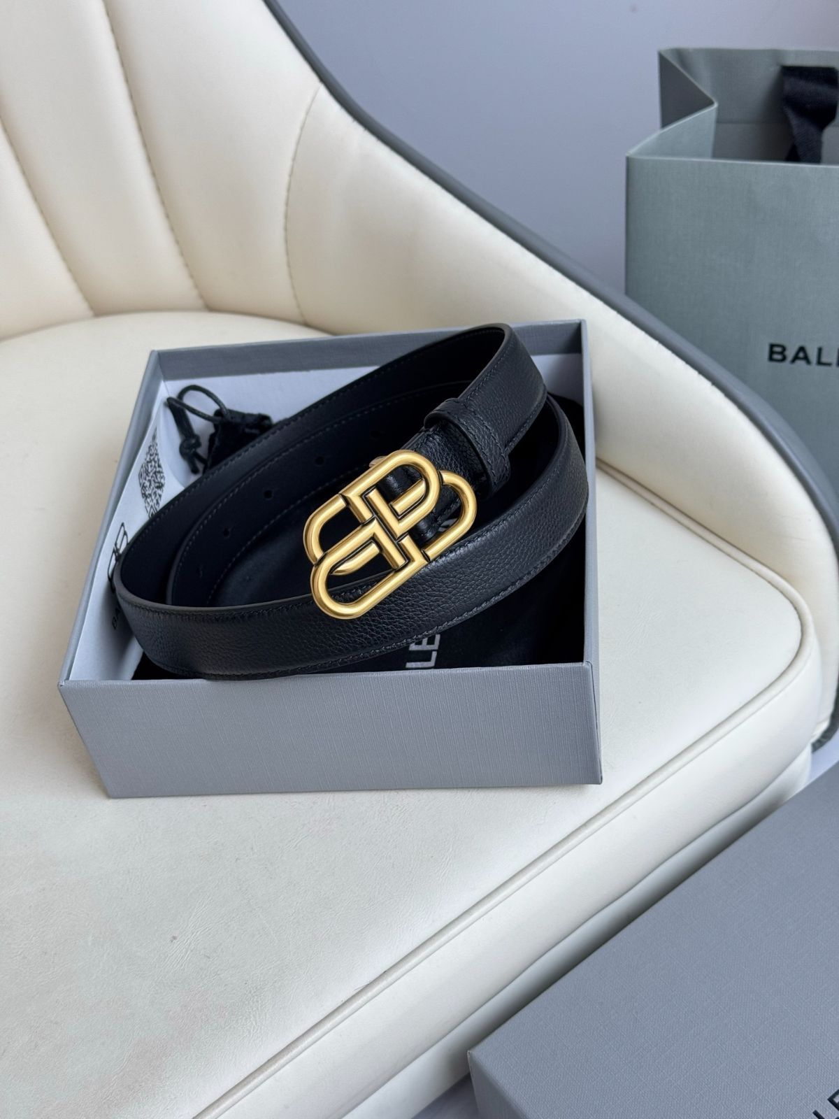 【今日特価】Balenciaga 2.5cm 幅 都市風尚レザーベルト-3
