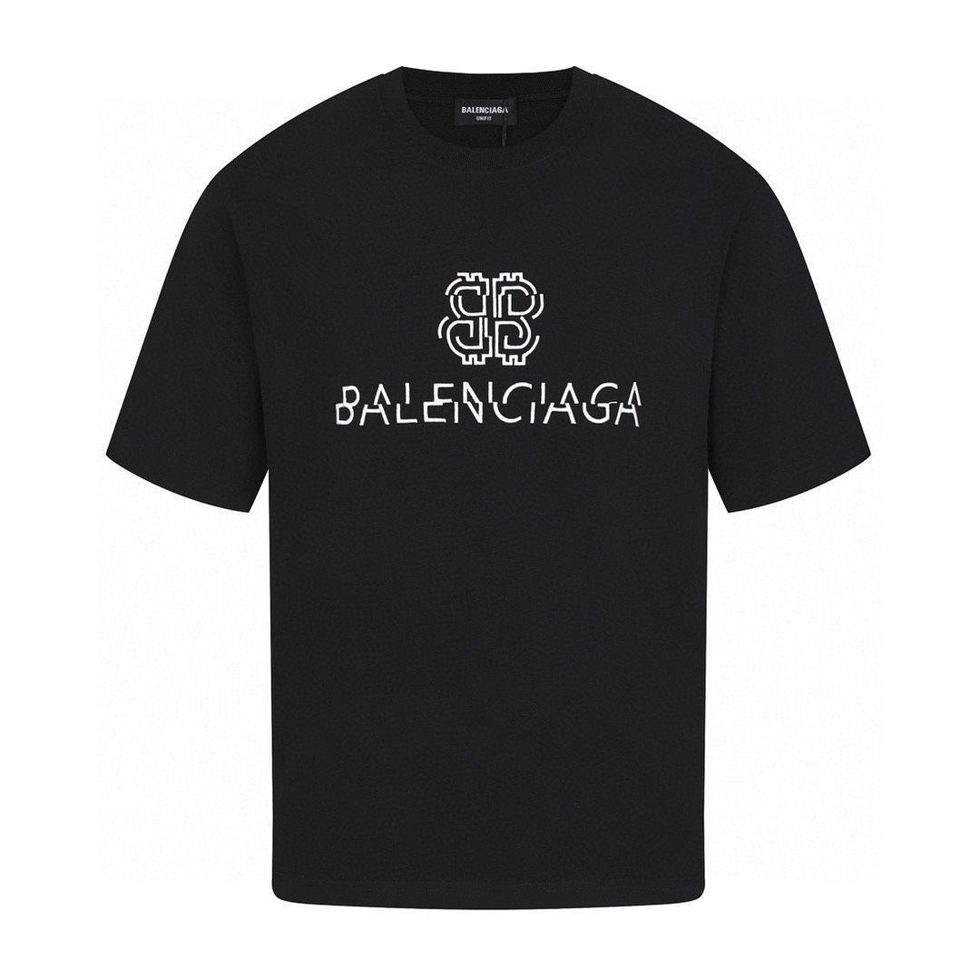 【今日特価】Balenciaga サマー 2025 オフセットロゴ刺繍 T シャツ