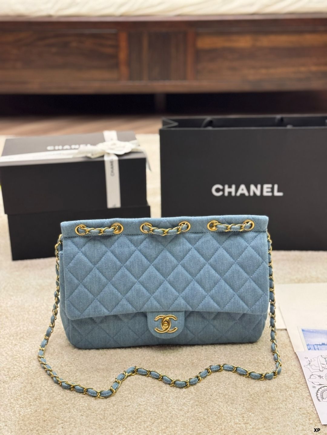 【今日特価】Vintage CHANEL チェーン アンダーアームバッグ 30×20cm-WTO輸入1