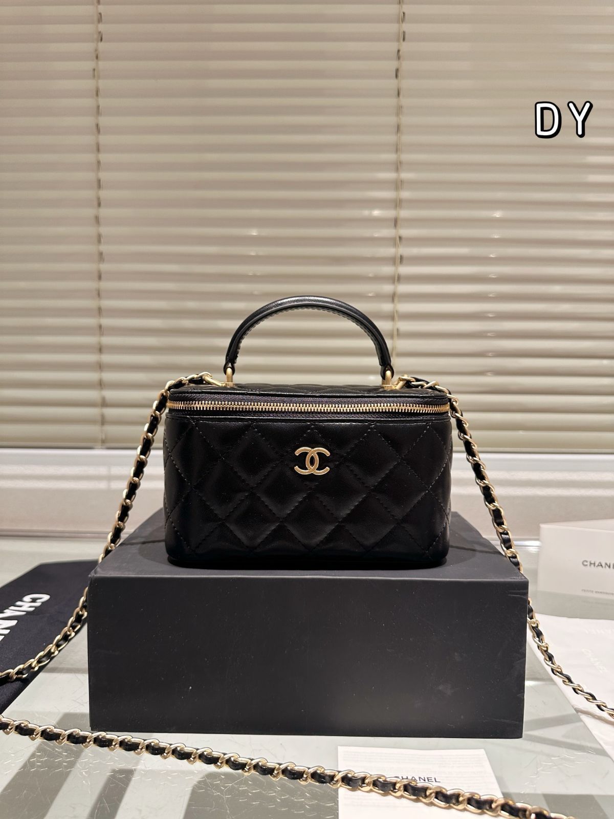 【今日特価】CHANEL リップスティックケース ハンドル付き メイクボックス（サイズ 20cm）-WTO輸入2