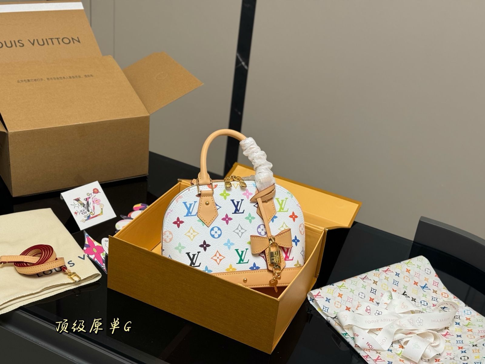 【今日特価】Louis Vuitton White Multicolore Alma Bag・ルイ・ヴィトン ホワイトマルチカラー アルマバッグ-WTO輸入3
