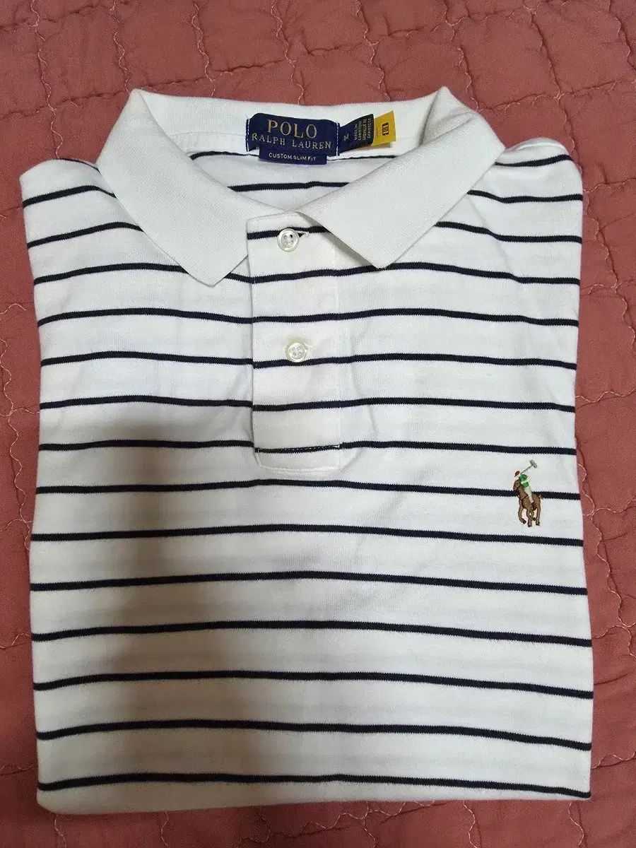 ポロラルフローレン ストライプ カラーTシャツ M