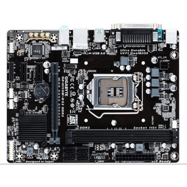 GIGABYTE GA-H110M-DS2 DDR3 Intel H110 LGA1151 DDR3-1600 32GB SATA GbE LAN D-SUB DVI-D Motherboard