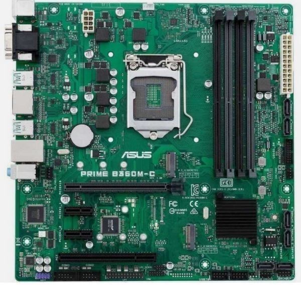 ASUS PRIME B360M-C Intel B360 LGA1151 DDR4-2666 64GB M.2 SATA Realtek Gigabit LAN DVI-D