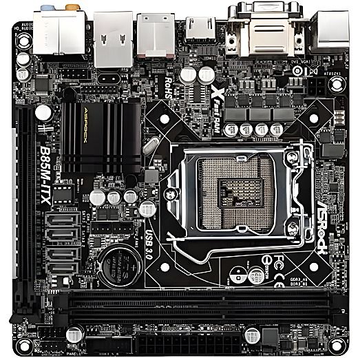ASRock B85M-ITX Intel B85 LGA1150 DDR3-1600 16GB M.2 SATA Gigabit LAN DVI-D D-SUB HDMI
