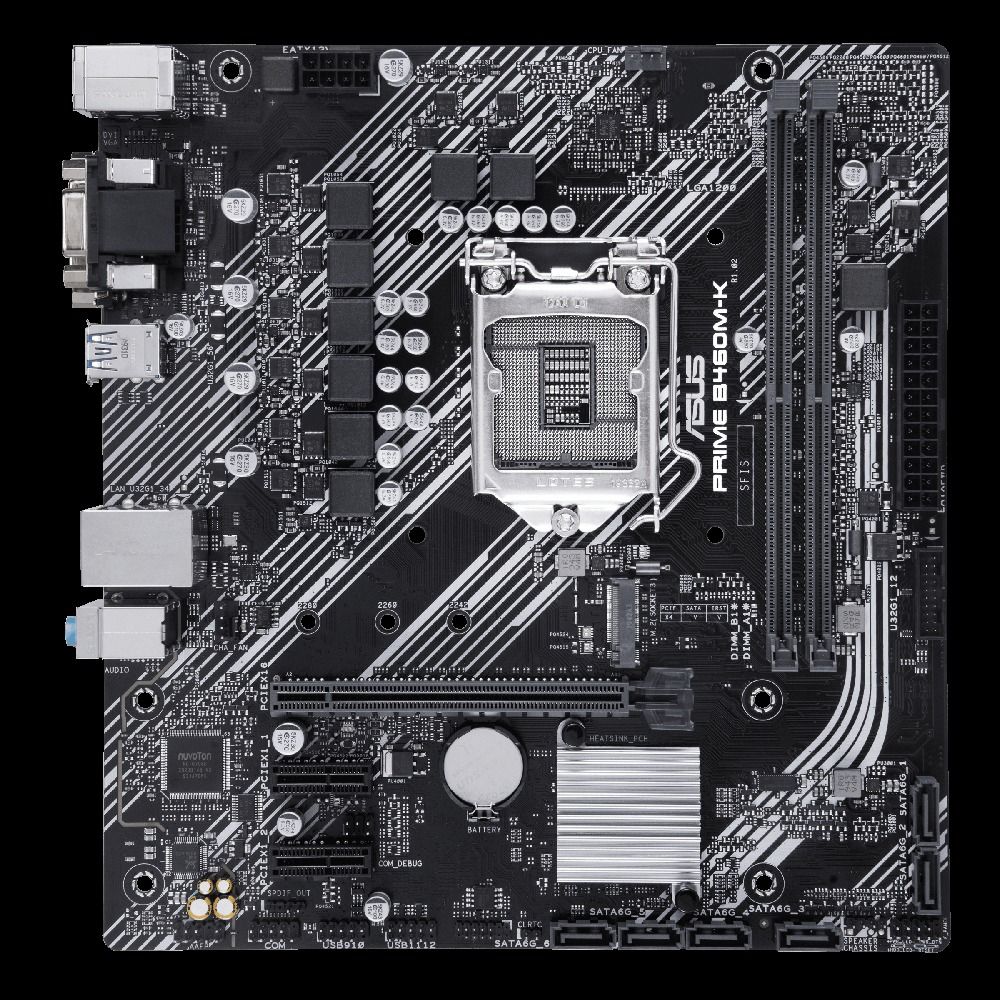 ASUS PRIME B460M-K Intel B460 LGA1200 DDR4-2933 64GB SATA Gigabit LAN DVI-D D-SUB USB