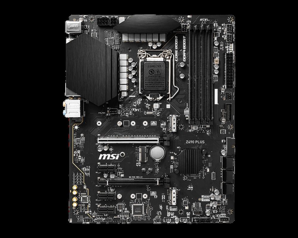 MSI Z490 PLUS Intel Z490 LGA1200 DDR4-4000 128GB M.2 SATA Intel GbE LAN HDMI DisplayPort Motherboard