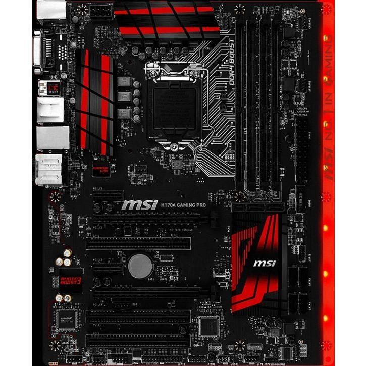 MSI H170A Gaming Pro Intel H170 LGA1151 DDR4-2133 64GB M.2 SATA Intel GbE LAN HDMI DVI-D Motherboard