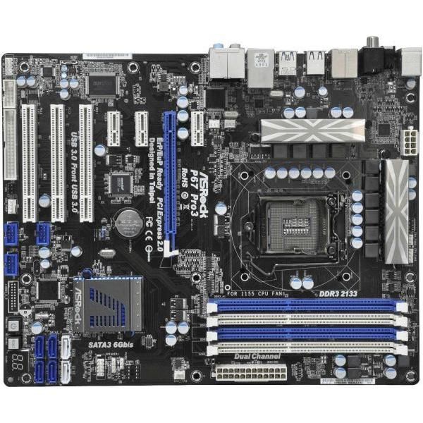 ASRock P67 PRO3 Intel P67 LGA1155 DDR3-2133 32GB SATA3.0 eSATA3 PCIe 2.0 Gigabit LAN