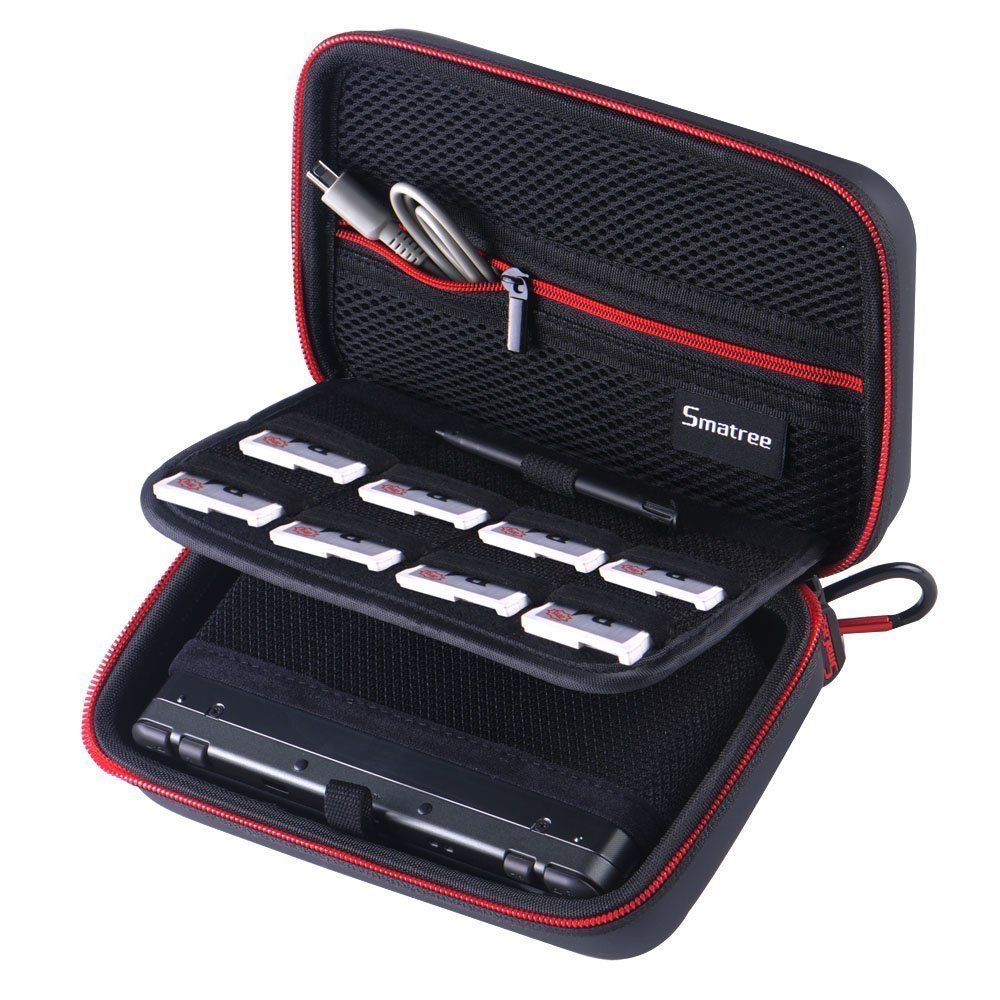 [Special Sale] New 2DS Nintendo LL/New3DSLL/3DSLL/3DSLL/DSI and GPD Smatree WIN Compatible Storage Case (Black Red)