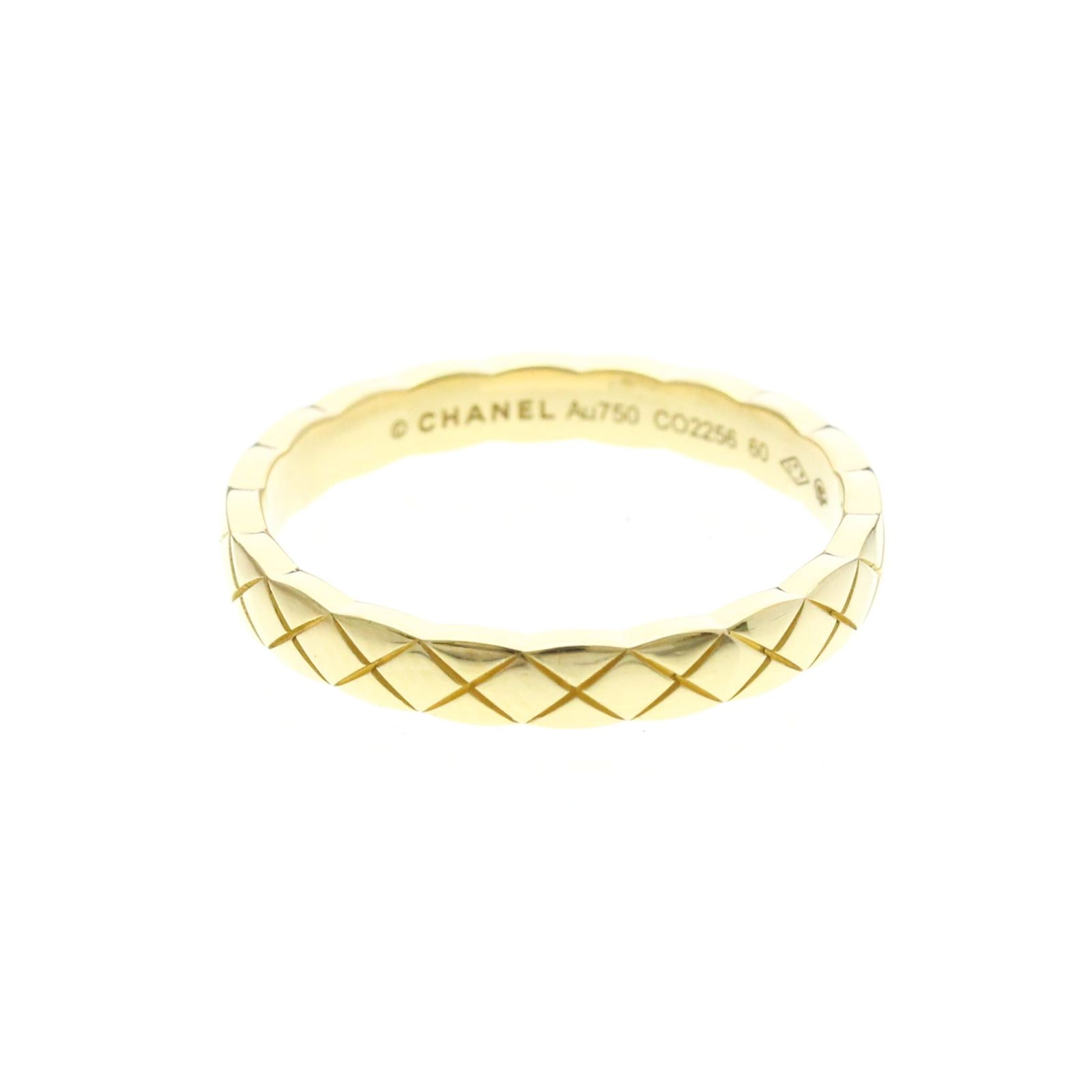 シャネル(Chanel) ココクラッシュ リング ミニモデル K18イエローゴールド(K18YG) ファッション 無し バンドリング ゴールド