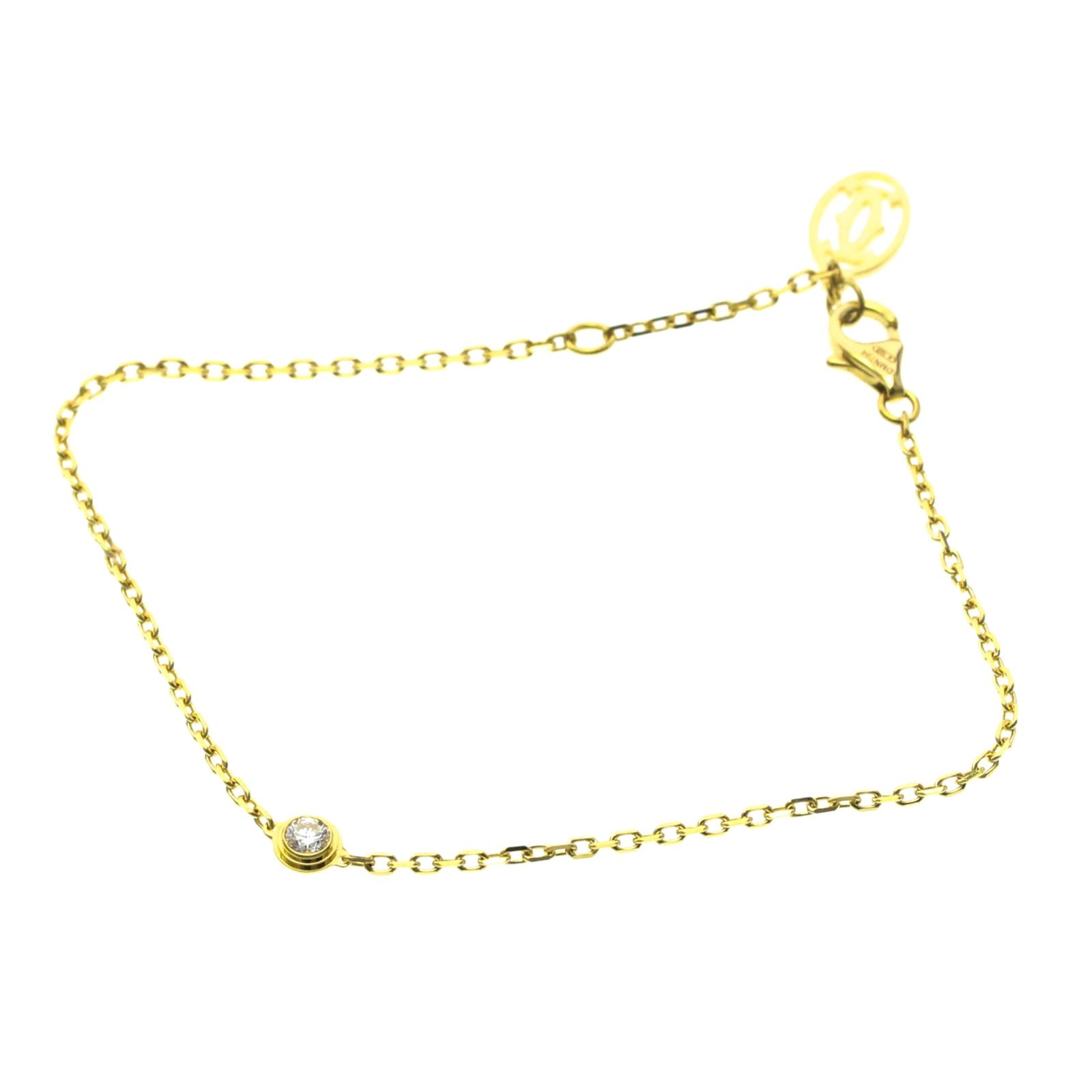 カルティエ(Cartier) ダムール ブレスレット SM K18イエローゴールド(K18YG) ダイヤモンド チャームブレスレット ゴールド