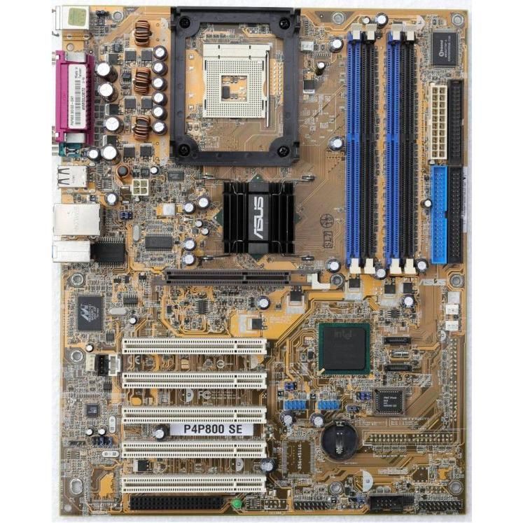 ASUS P4P800SE Intel 865PE Socket 478 DDR-400 4GB M.2 SATA Marvell 88E8001 Gigabit LAN