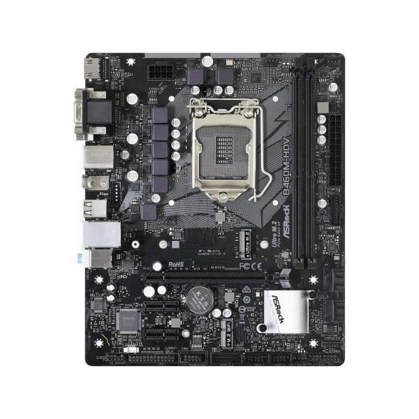 ASRock B460M-HDV Intel B460 LGA1200 DDR4-2933 64GB M.2 SATA HDMI DVI-D D-SUB