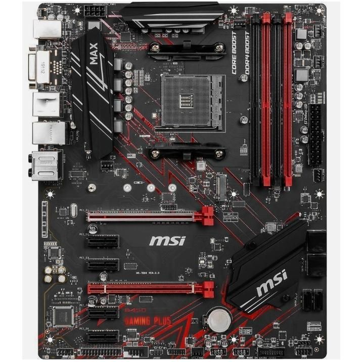MSI B450 Gaming PLUS MAX AMD B450 AM4 DDR4-4133 128GB M.2 SATA Gigabit LAN HDMI Motherboard