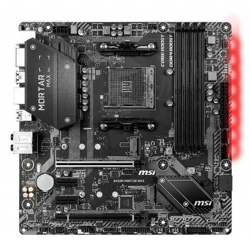 MSI B450M Mortar Max AMD B450 AM4 DDR4-3200 128GB M.2 SATA HDMI DisplayPort Gigabit LAN Motherboard