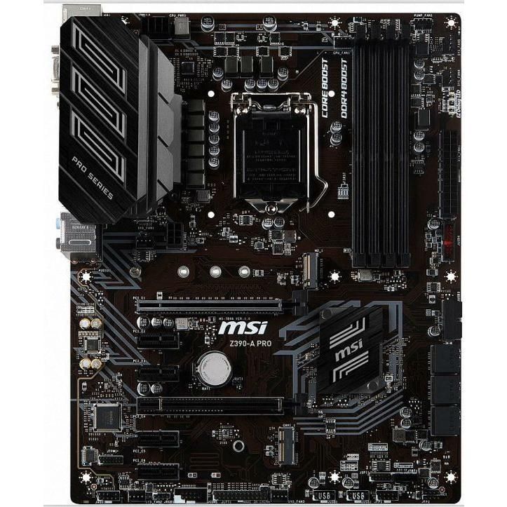MSI Pro Z390-A Pro Intel Z390 LGA1151 DDR4-4400 128GB M.2 SATA GbE LAN HDMI DisplayPort Motherboard