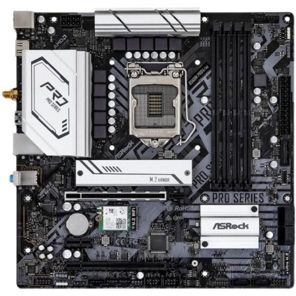 ASRock B560M PRO4 Intel B560 LGA1200 DDR4-4800 128GB M.2 SATA6 PCIe 4.0 HDMI DP