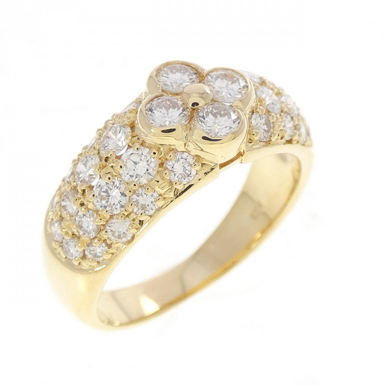 K18YG フラワー ダイヤモンド リング 1.20CT