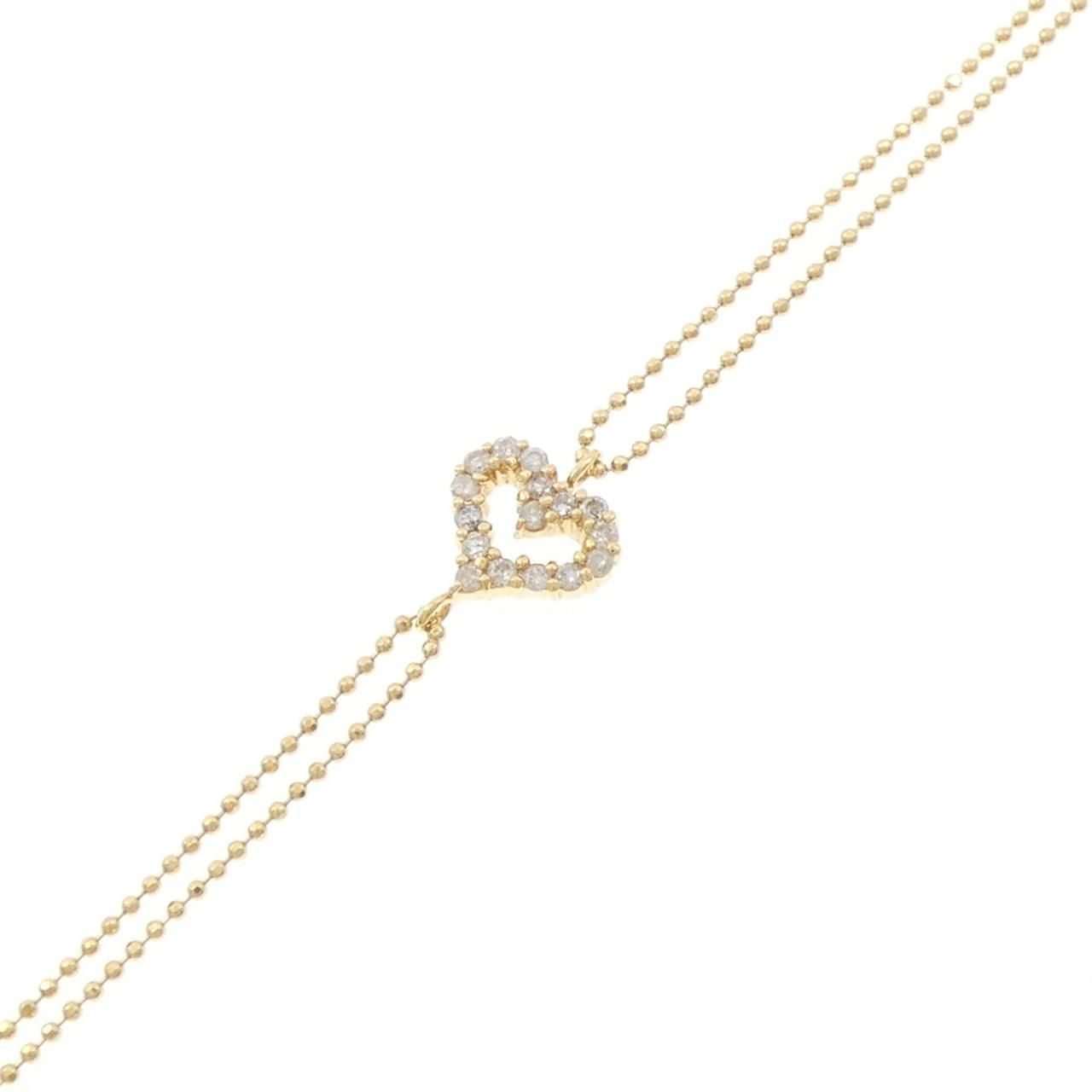 K18YG ハート ダイヤモンド ブレスレット 0.20CT