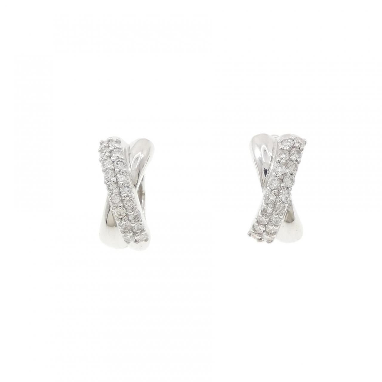 K18WG ダイヤモンド ピアス 0.30CT