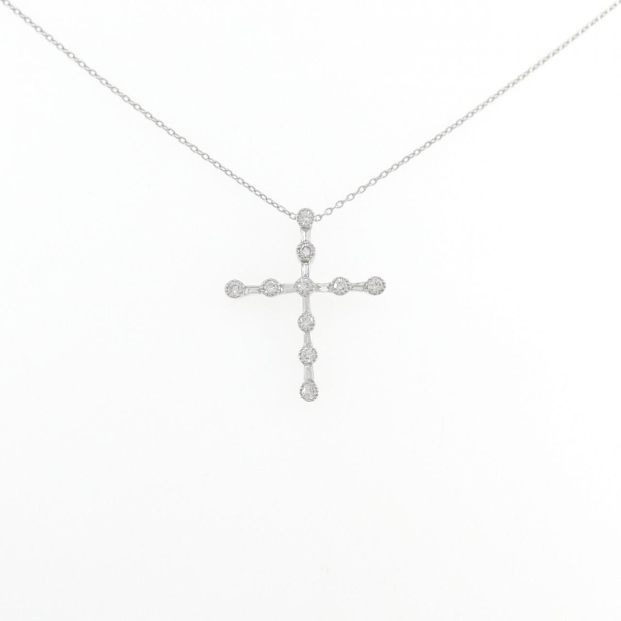 PT900/PT850 クロス ダイヤモンド ネックレス 0.40CT