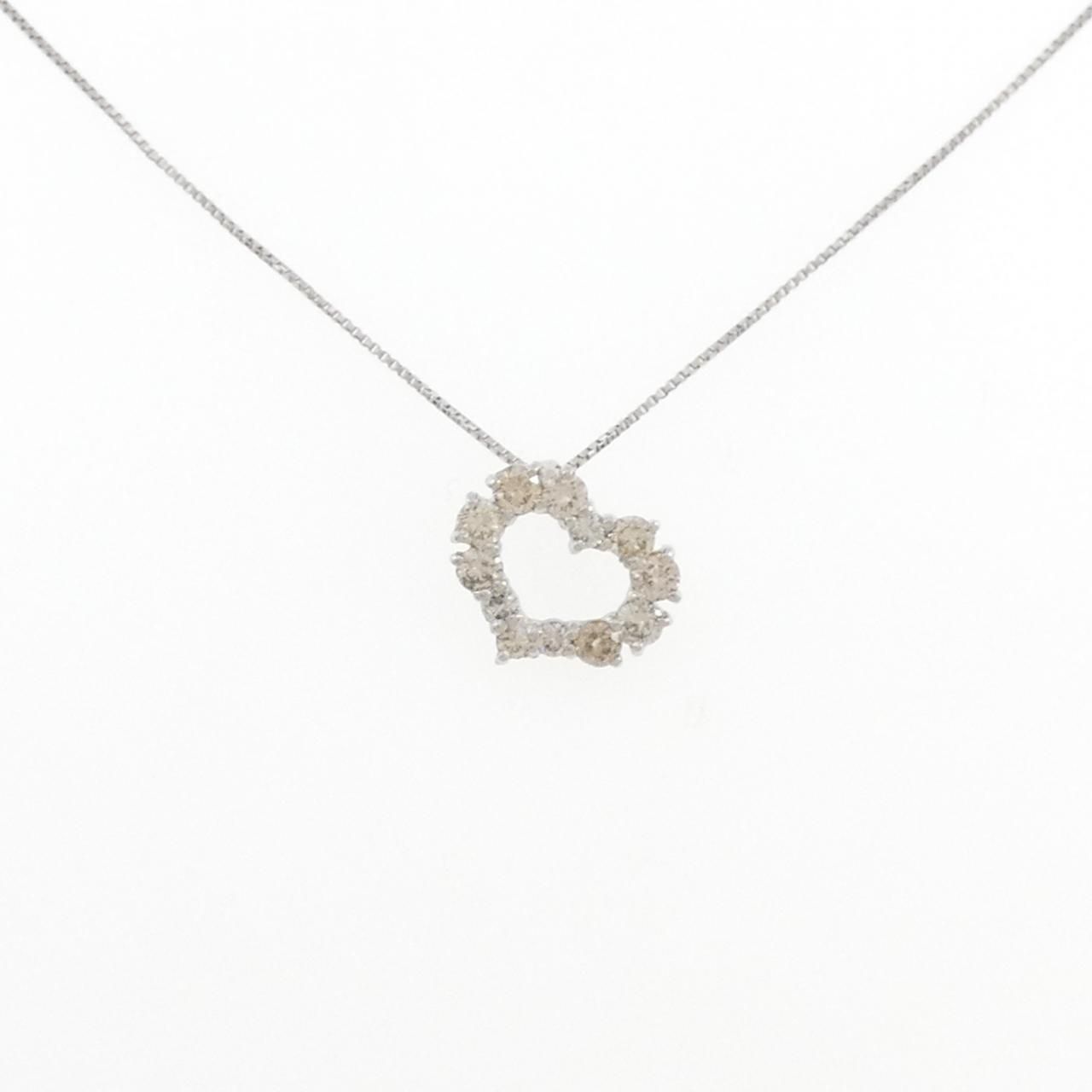 PT1000/PT850 ハート ダイヤモンド ネックレス 0.5CT