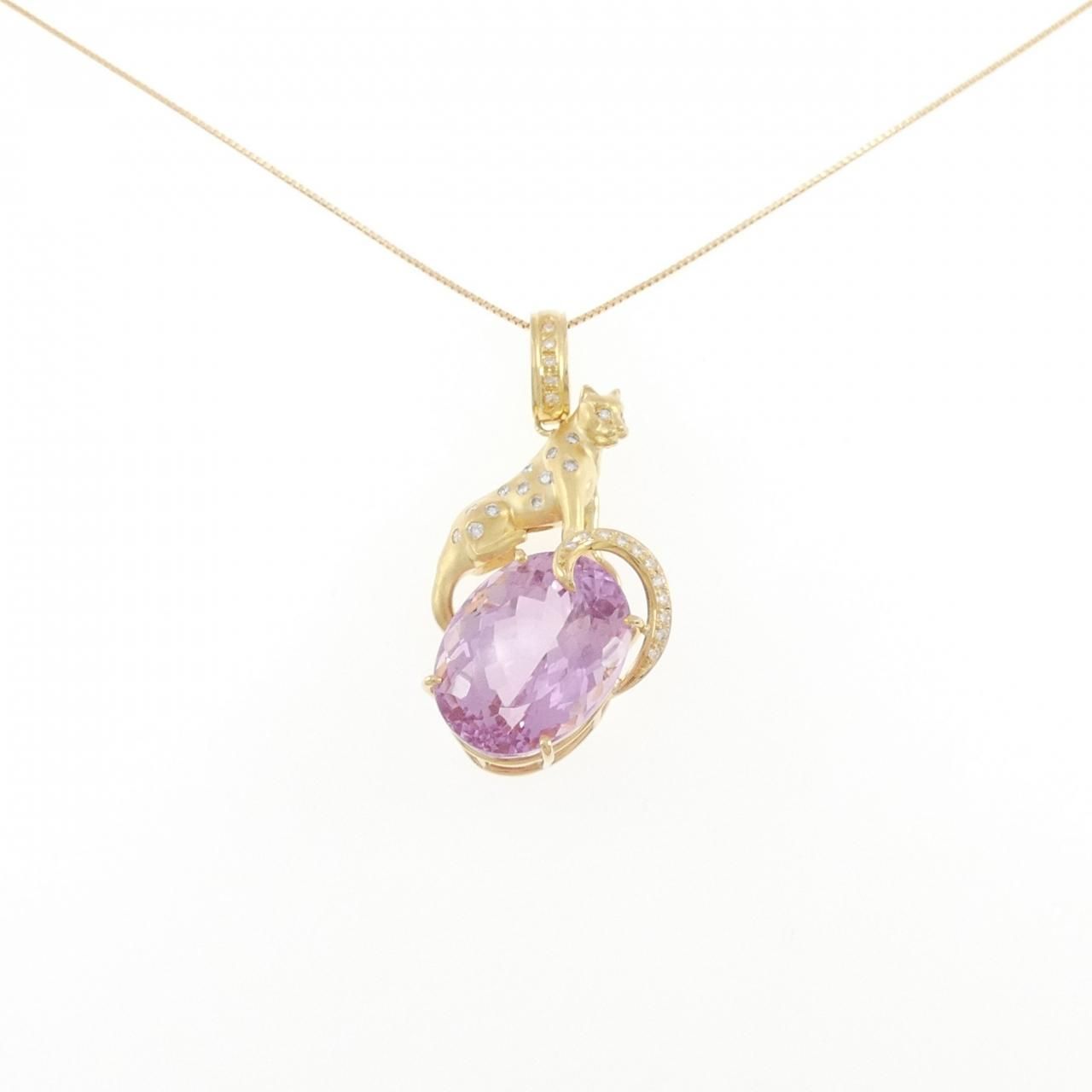 K18YG クンツァイト ネックレス 24.22CT
