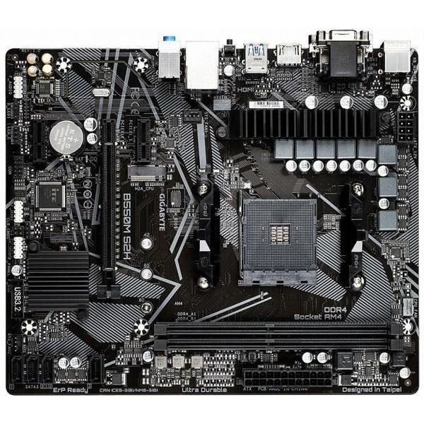 GIGABYTE B550M S2H AMD B550 AM4 DDR4-4400 64GB M.2 PCIe 4.0 x4 SATA Realtek Gigabit LAN Motherboard