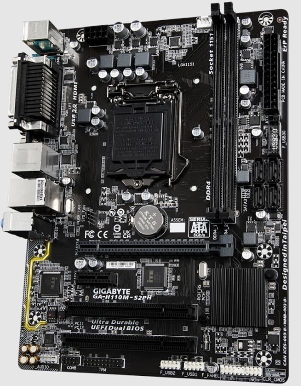 GIGABYTE GA-H110M-S2PH Intel H110 LGA1151 DDR4-2400 32GB M.2 SATA Gigabit LAN D-SUB Motherboard