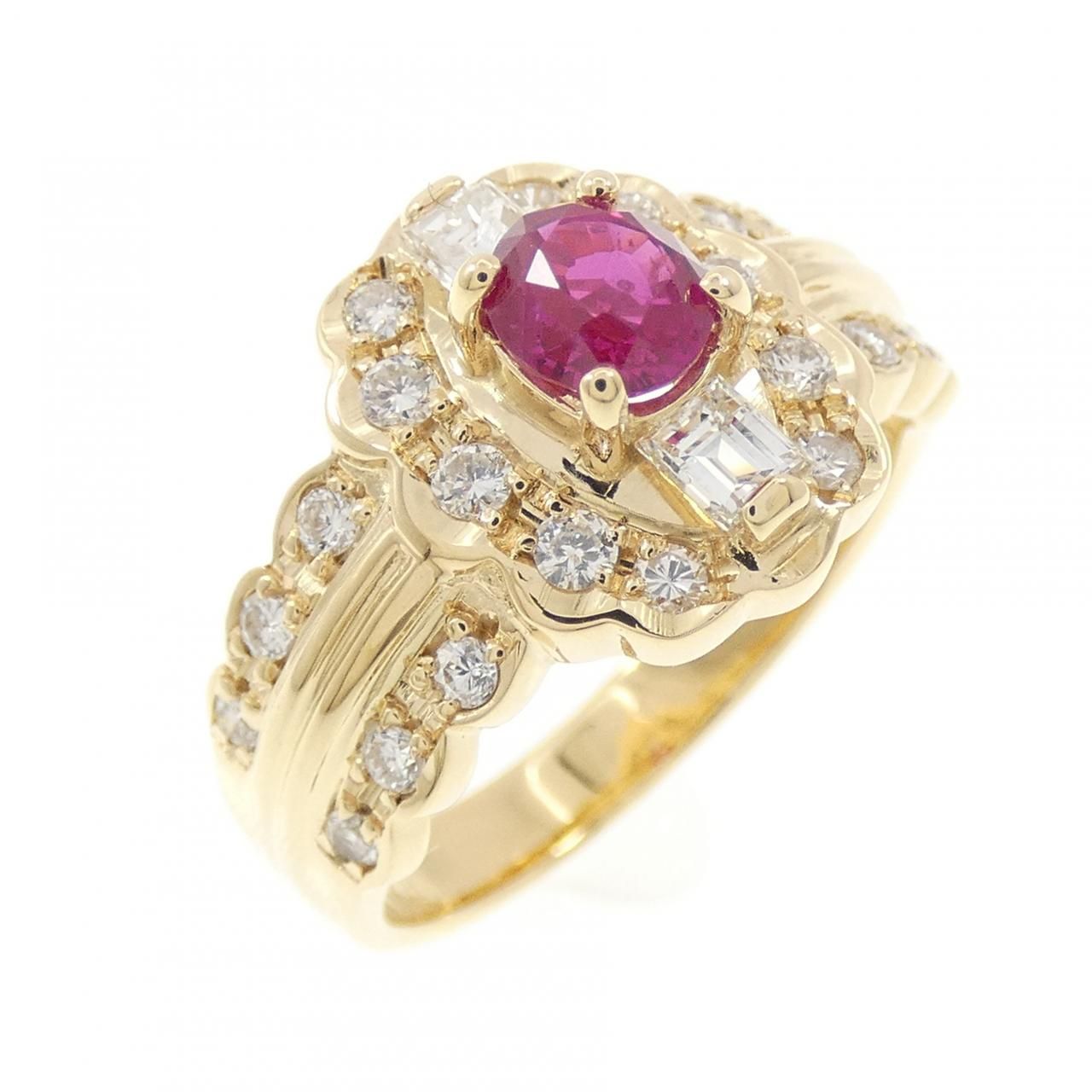 K18YG ルビー リング 0.53CT