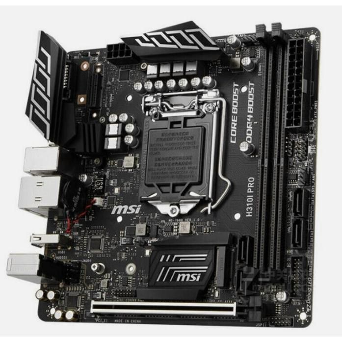 MSI H310I Pro Intel H310 LGA1151 DDR4-2666 32GB M.2 SATA Gigabit LAN HDMI DVI-D Motherboard