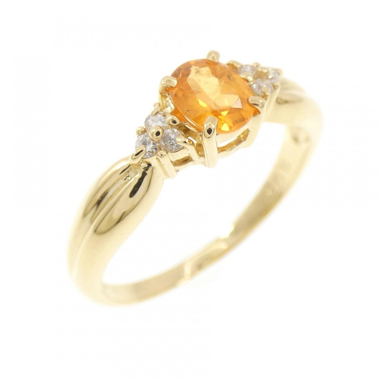 K18YG シトリン リング 0.39CT